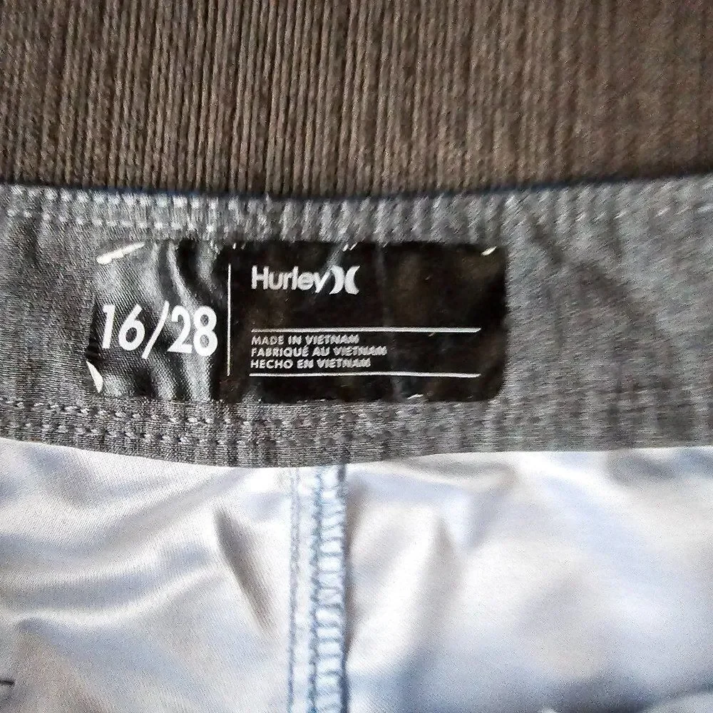 Hurley Boys' Blue Shoreline Stripe Surf Classic  Board Shorts Size 16/28